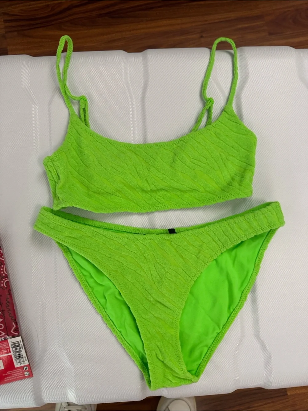 triangl swimwear Neon Lime Ribbed Bikini Set